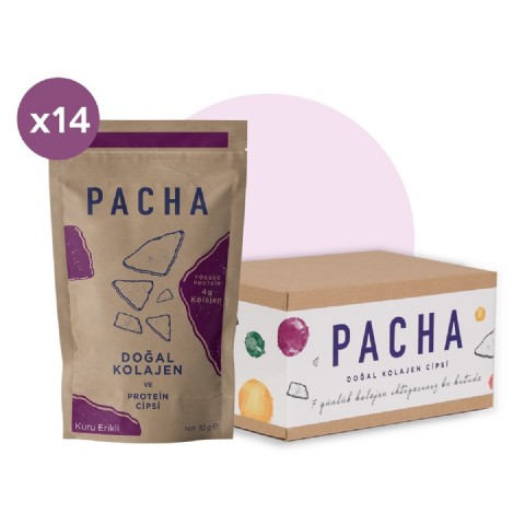 PACHA | Doğal Kolajen ve Protein Cipsi | Kuru Erikli | 14’lü Paket
