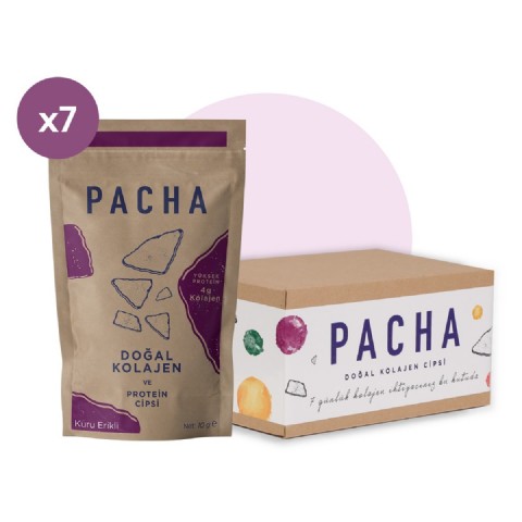 PACHA | Doğal Kolajen ve Protein Cipsi | Kuru Erikli | 7’li Paket