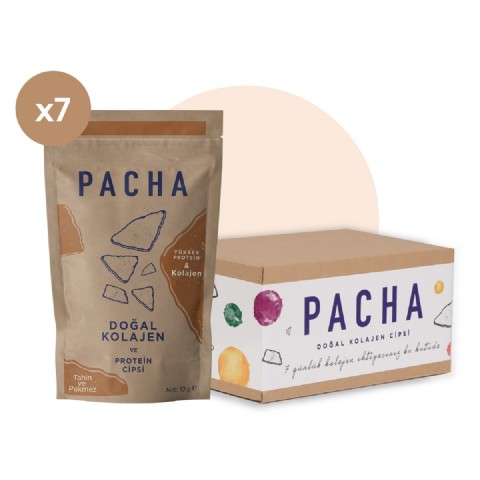 PACHA | Doğal Kolajen ve Protein Cipsi | Tahin Pekmezli | 7’li Paket